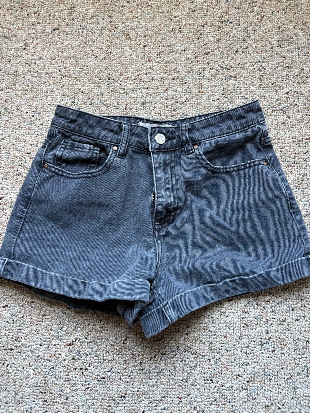 PacSun Washed Black High-Rise Denim Shorts